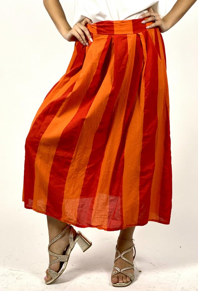 Amelie B. Striped skirt  Red