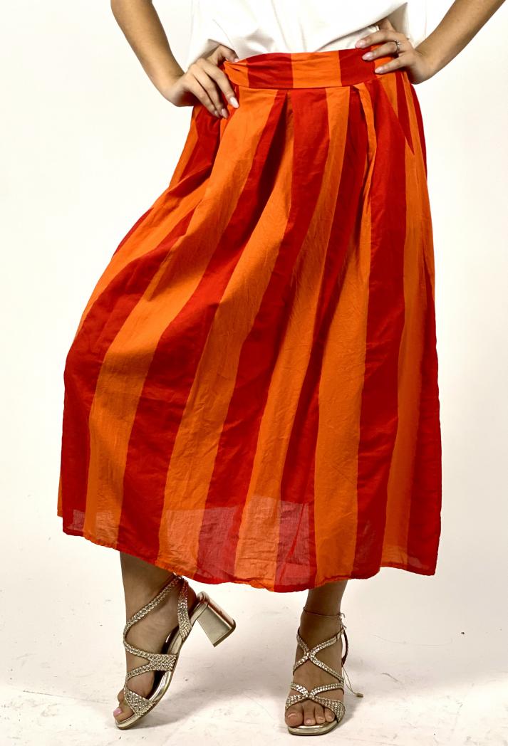 Amelie B. Striped skirt  Red