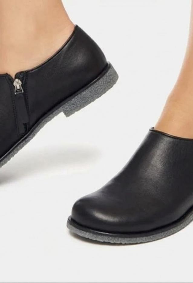 AUDLEY women's low-heeled leather shoe Black