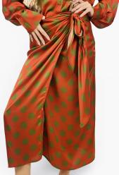 Souvenir sarong skirt pois red 