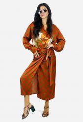 Souvenir sarong skirt pois red 
