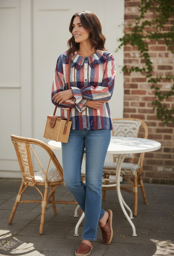 LULÙ lab camicia check blu 