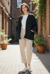LULÙ lab black kimono check